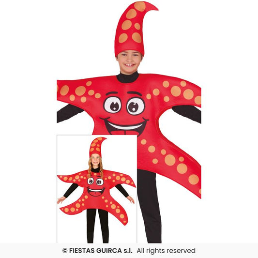 Red Starfish Kids Costume Book Day Zoo Animal Fancy Dress Outfit Boys Girls Age 3-12