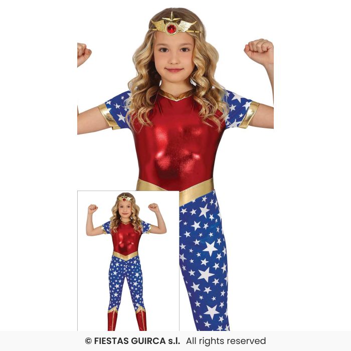 Super Heroine Girls Bodysuit Superhero Fancy Dress Costume Film Movie Age 3-13