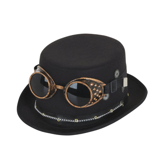 Steampunk Top Hat with Goggles & Gears