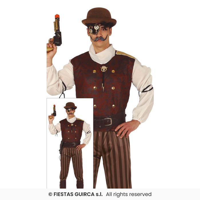 Mens Steampunk Victorian Deluxe Fancy Dress Costume Adults Punk Outfit