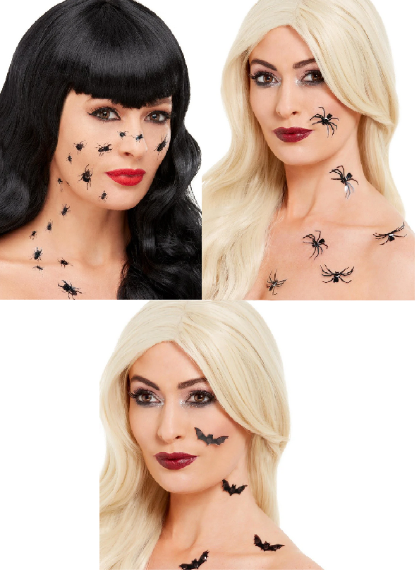 Halloween Stickers Face Stickers Spider Bug Bat Halloween Fancy Dress Make Up