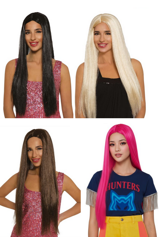 Long Straight Wig Adults Fancy Dress Glamuor Wig Ladies Coloured Wigs Multi
