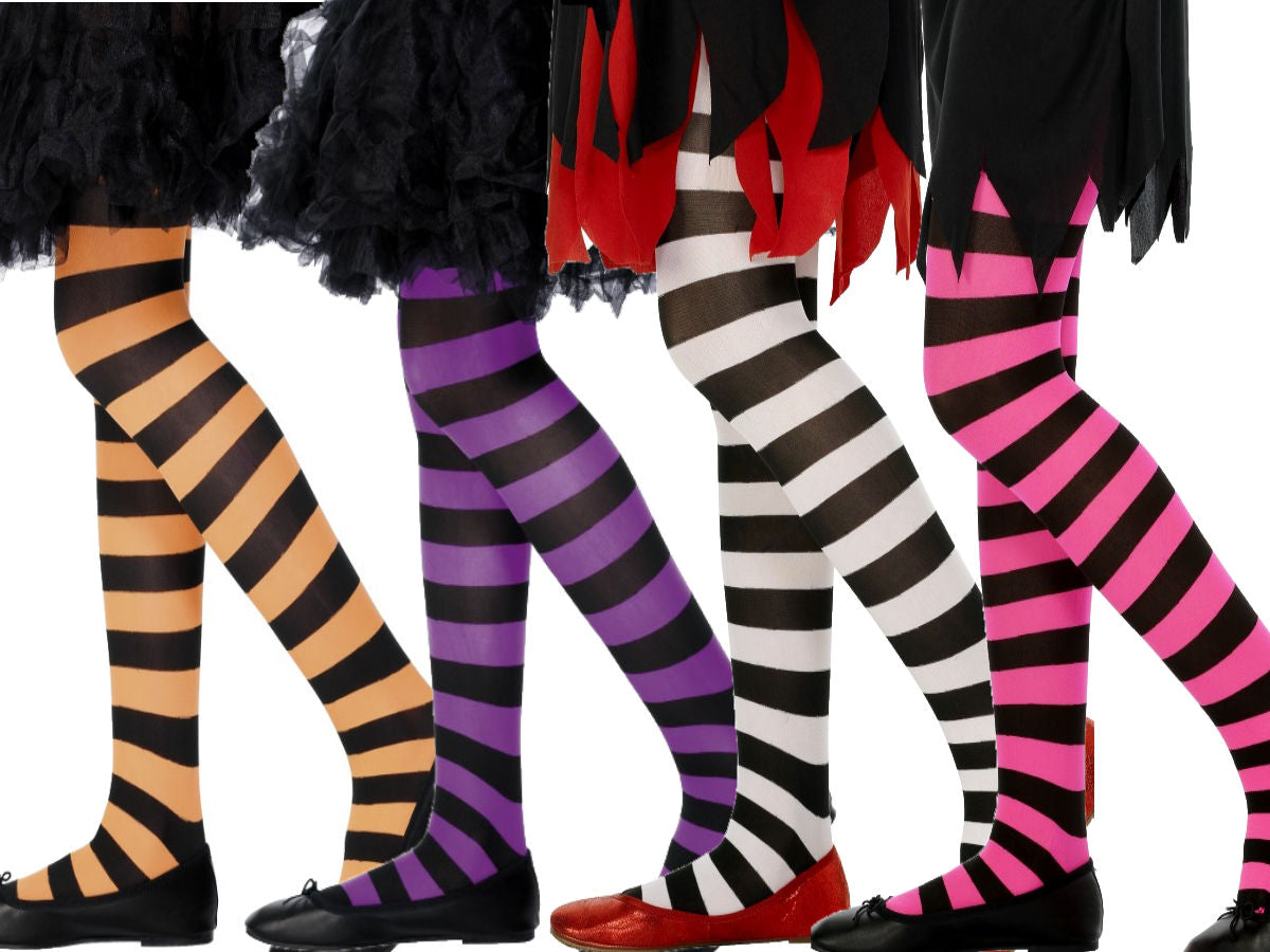 Girls Stripe Tights 6-12 Years