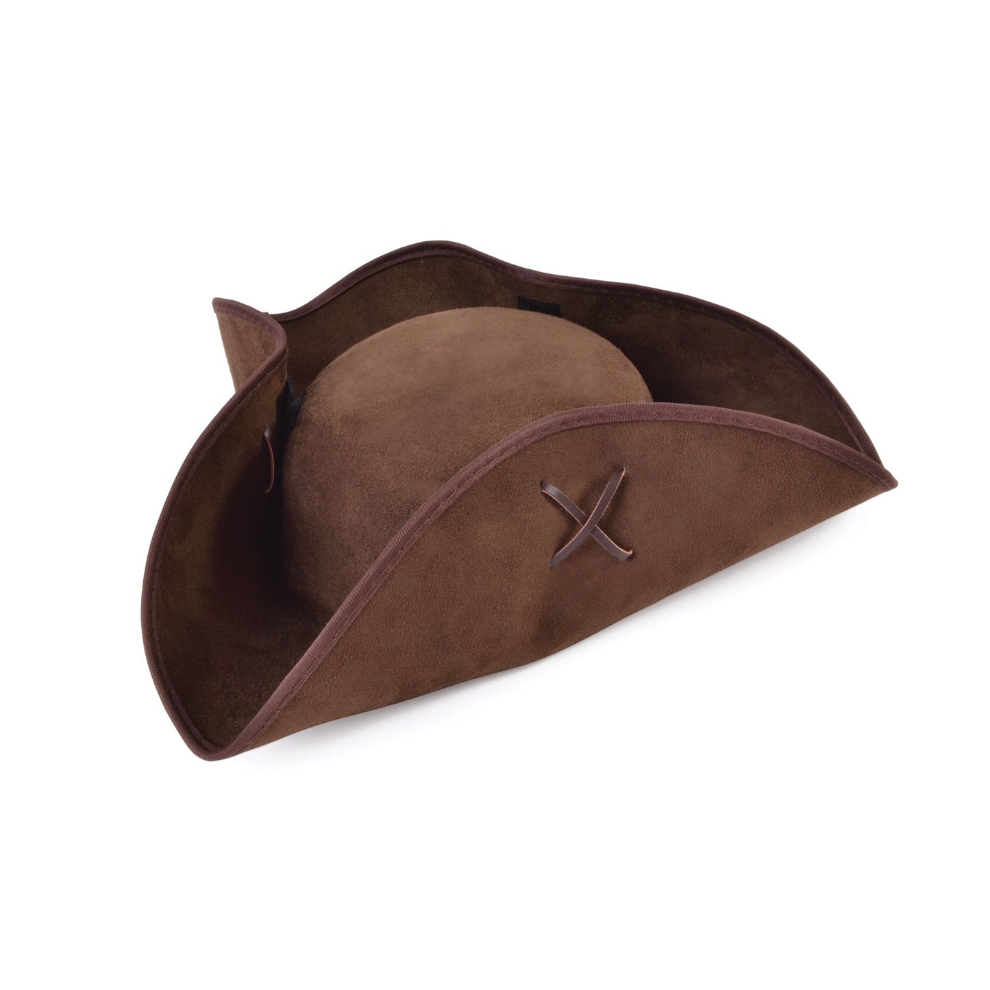 Brown Pirate Tricorn (Suede Fabric)