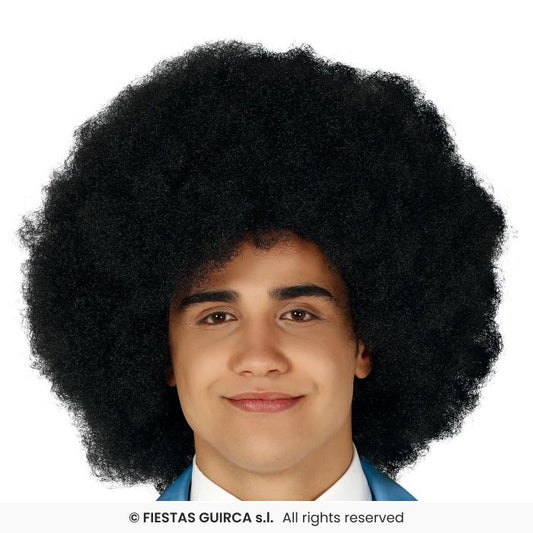 Black Super Afro Fancy Dress Accessory 60s 70s Retro Disco Wig Mens