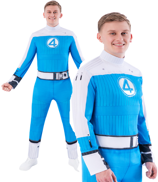 Human Torch Adult Costume Marvel Fantastic 4 Superhero Mens Fancy Dress Outfit