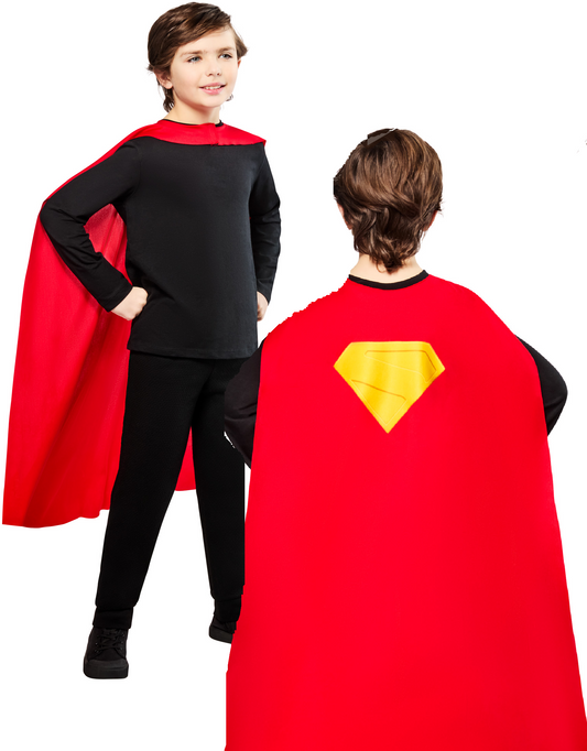 Superman Cape Kids Official Superhero Marvel Fancy Dress Red Cape Boys Girls