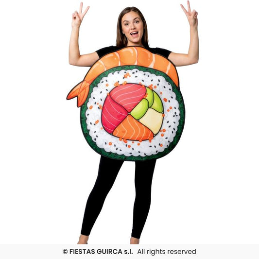 Sushi Costume Mens Ladies Novelty Japanese Food Fancy Dress Outfit