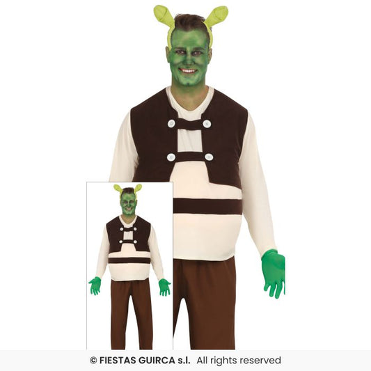Swamp Monster Adults Animated Film Book Day Fancy Dress Costume Mens Green Ogre