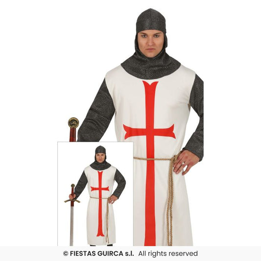 Templar Medieval Kinght Mens Fancy Dress Guard Outfit Adults Georges Costume
