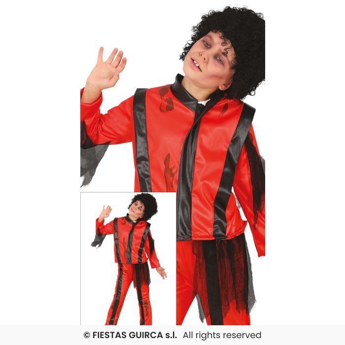 Thriller Killer Pop Star Dancing Zombie Kids Halloween Fancy Dress Costume Age 3-12