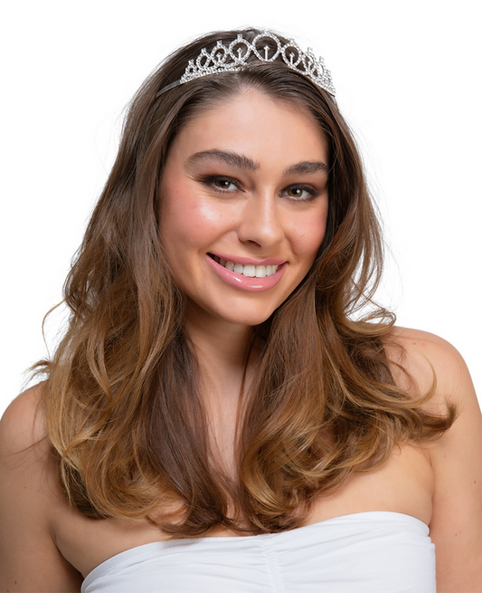 Silver Tiara Diamante Queen Princess Fancy Dress Accessory Adults Ladies