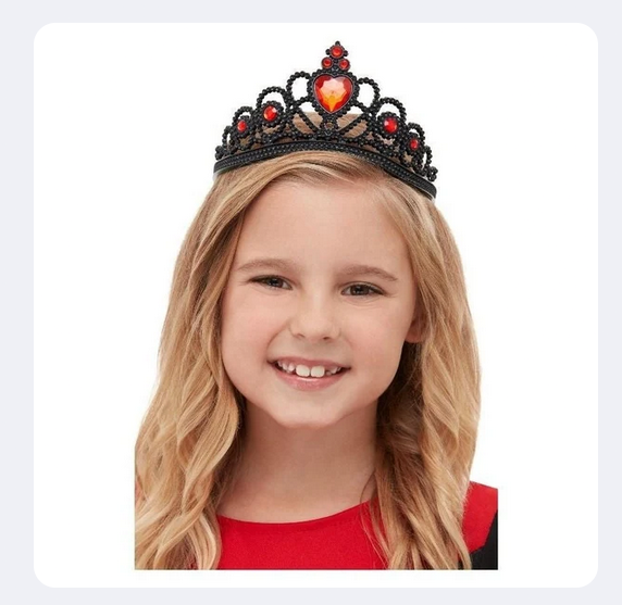 Witch Tiara Girls Halloween Black & Red Witches Fancy Dress Accessory Kids