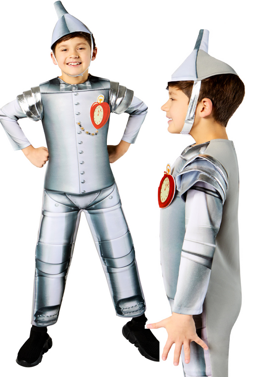 Tin Man Boys Costume Wizard Of Oz Kids Fairytale Official Fancy Dress Outfit Age 5-13