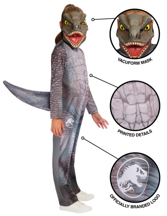 T-Rex Costume Dinosaur Kids Fancy Dress Outfit Boys Girls + Mask Age 5-10