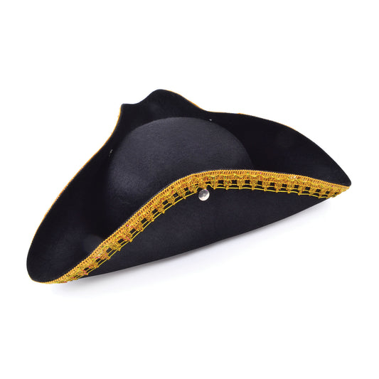 Tricorn Hat + Gold Trim