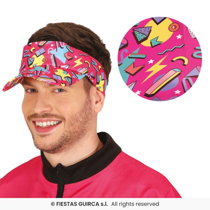 Visor Adults 1980s Retro Disco 80s Visor Mens Fancy Dress Accessory Azteck