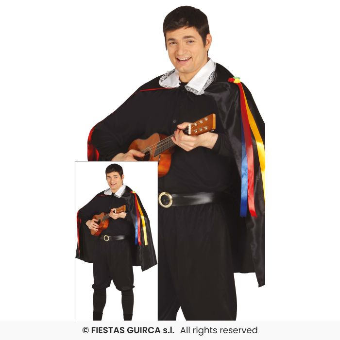 Spanish Music Man Medieval Guitar Player Troubador Mens Fancy Dress Costume