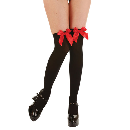 Black Socks Red Satin Bow