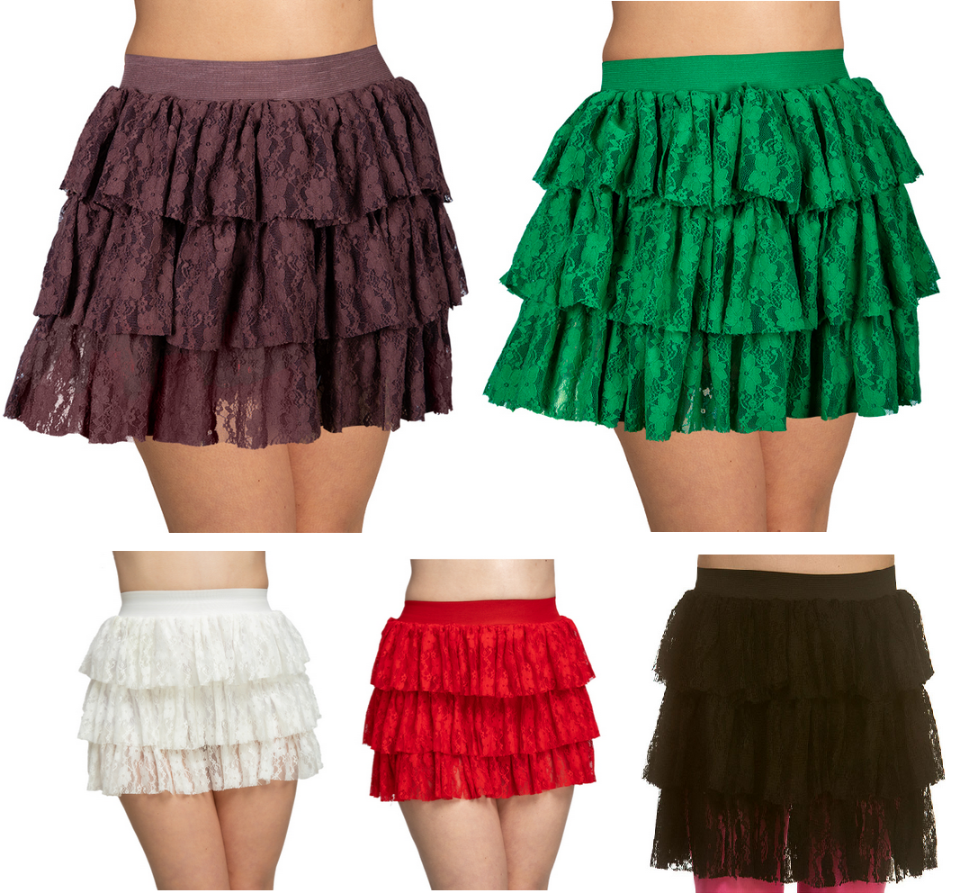 Ladies Aerobics Retro Disco Fancy Dress Costume Accessory Lace Tutu 80s Ra-Ra