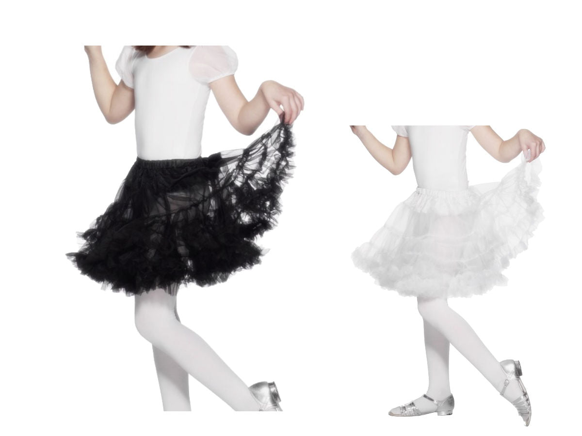 Tutú Con Volantes Negro De Smiffys - Talla Ajustable Para Niñas, Disfraz Para Fiestas, Carnaval O Teatro