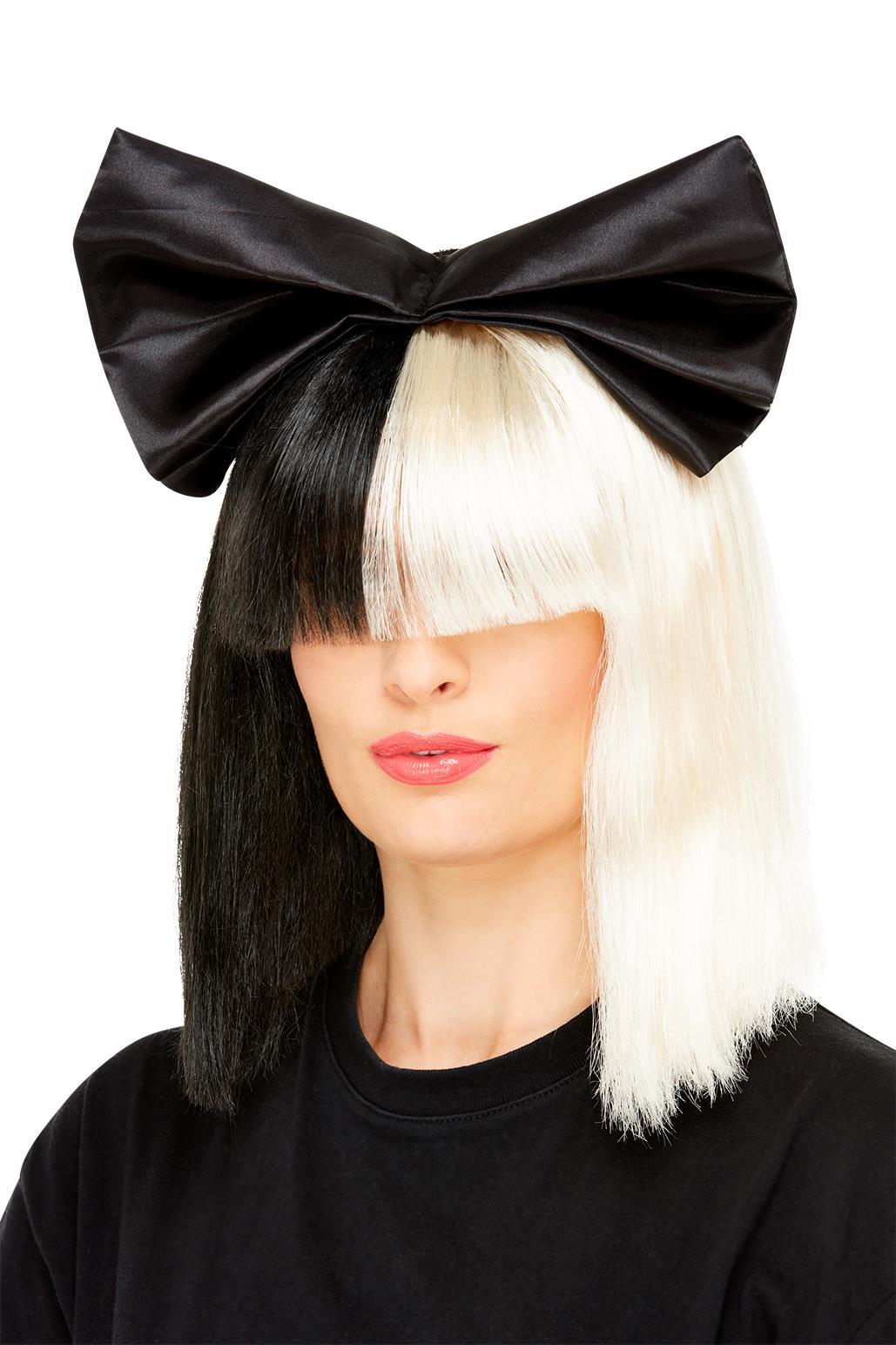 Two Tone Popstar Wig, Black & White