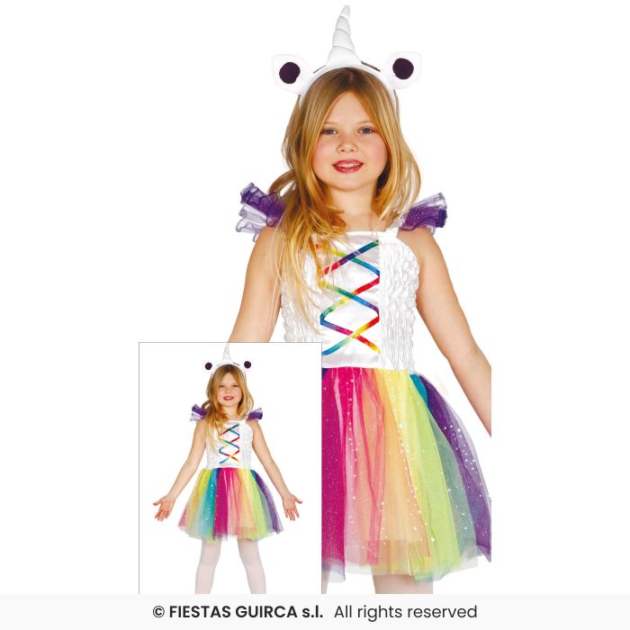 Multi Tutu Fairytale Girls Unicorn Mythical Fancy Dress Costume Book Day Age 3-12