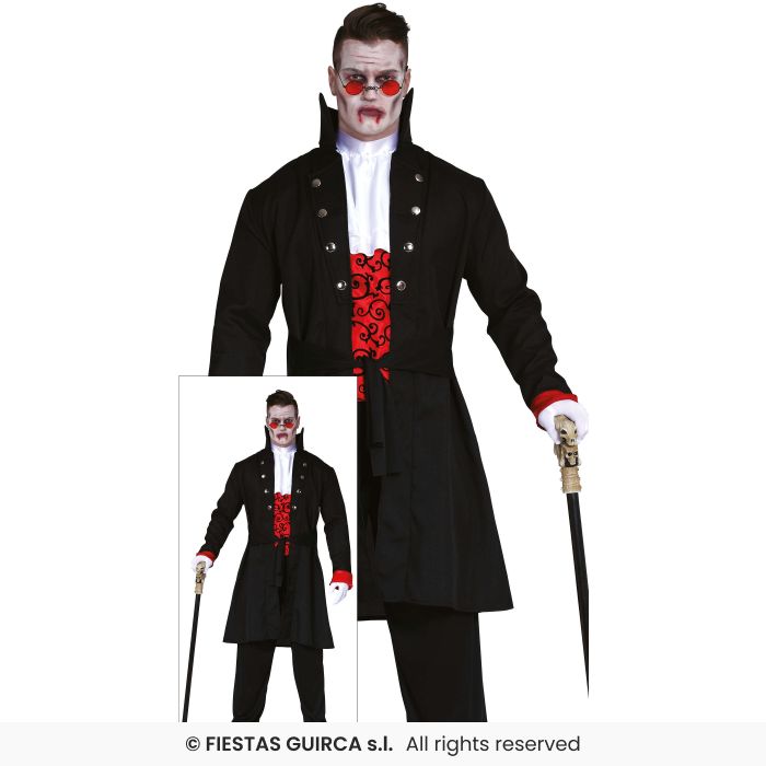 Mens Vampire Dracula Halloween Deluxe Fancy Dress Costume Adults S-XL