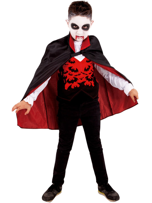Vampire Boy Costume Dracula Fancy Dress Outfit Boys Hallloween Age 3-10