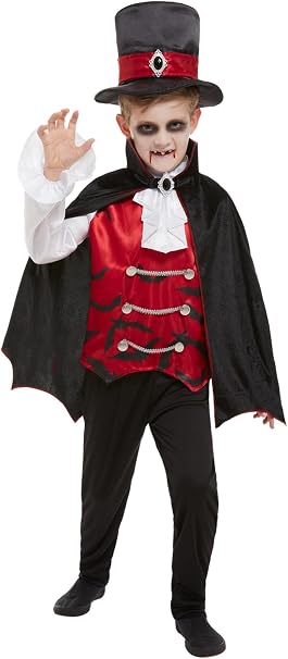 Kids Vampire Costume Boys Dracula Fancy Dress Outfit Halloween Age 10-12