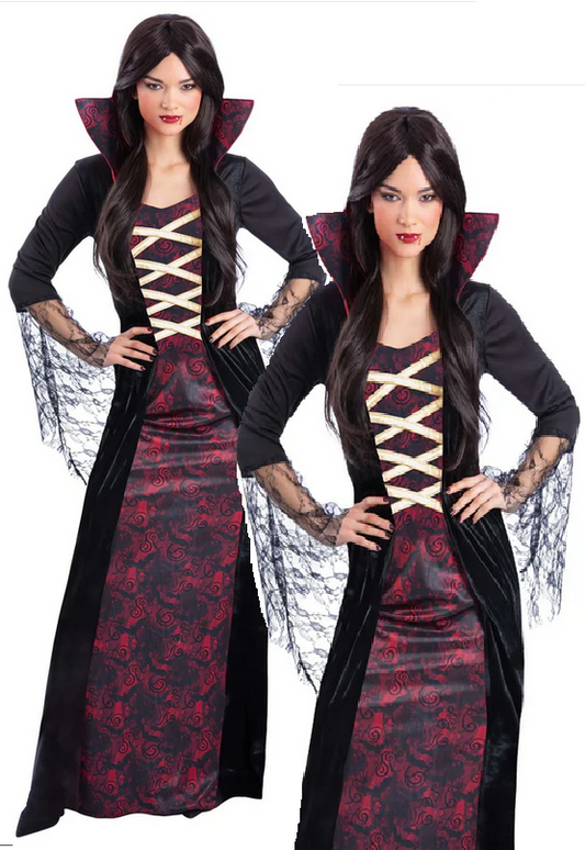 Sorceress Costume Halloween Vampire Fancy Dress Outfit Vampiress Ladies UK 8-18