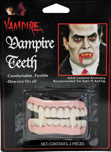Vampire Teeth Vampiress False Teeth Adults Halloween Fancy Dress Accessory