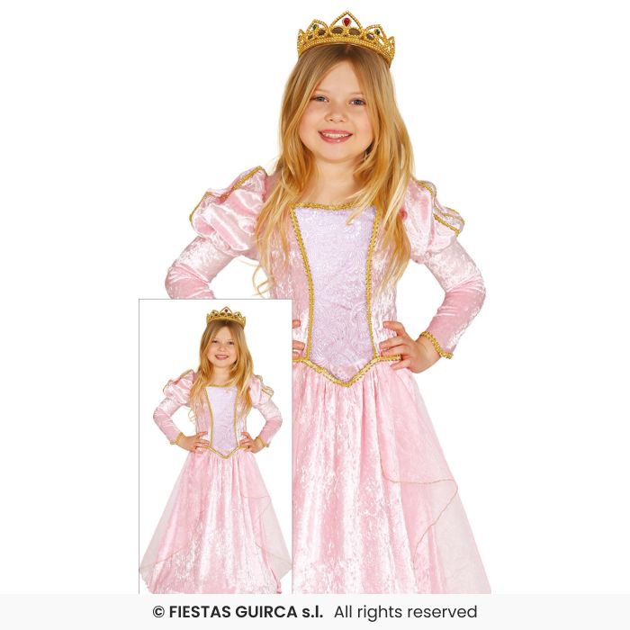 Velvet Pink Princess Fairytale Storybook Book Day Fancy Dress Costume Age 3-9