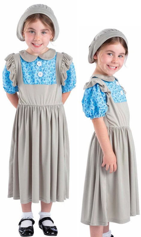 Girls Victorian School Girl Fancy Dress Dickens Book Day Childrens Girls Costume