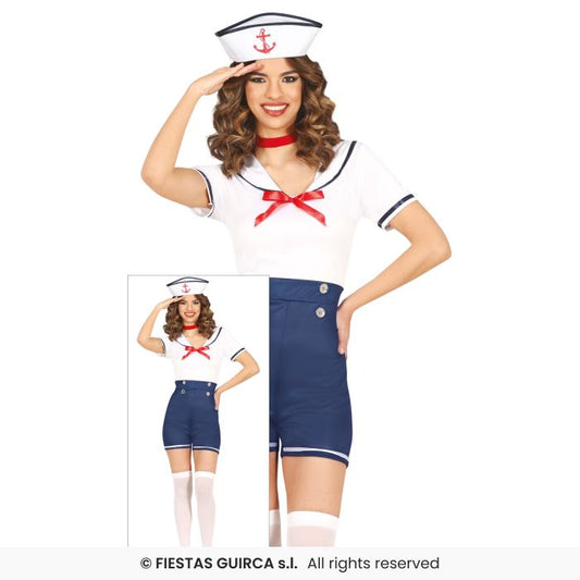 Ladies Sailor Costume Vintage Naval Officer Sexy Adults Fancy Dress Outfit UK 8-18