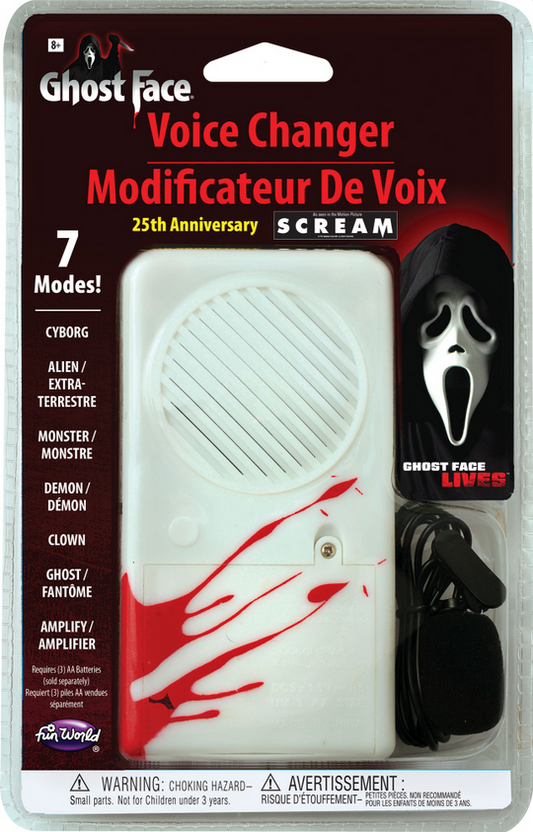 Ghost Face Voice Changer Scream Fun World Official Fancy Dress Accessory