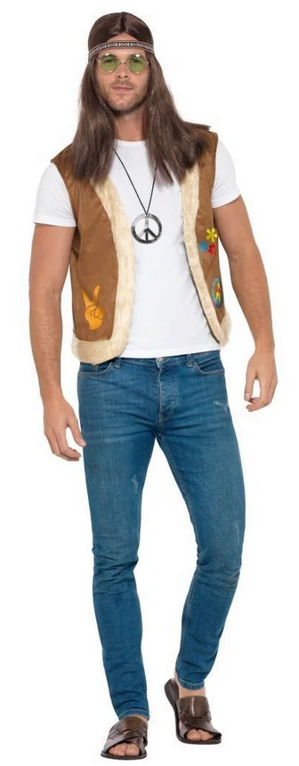 Hippie Waistcoat Hippy 60s 70s Ladies Mens Fancy Dress Accessory Adults