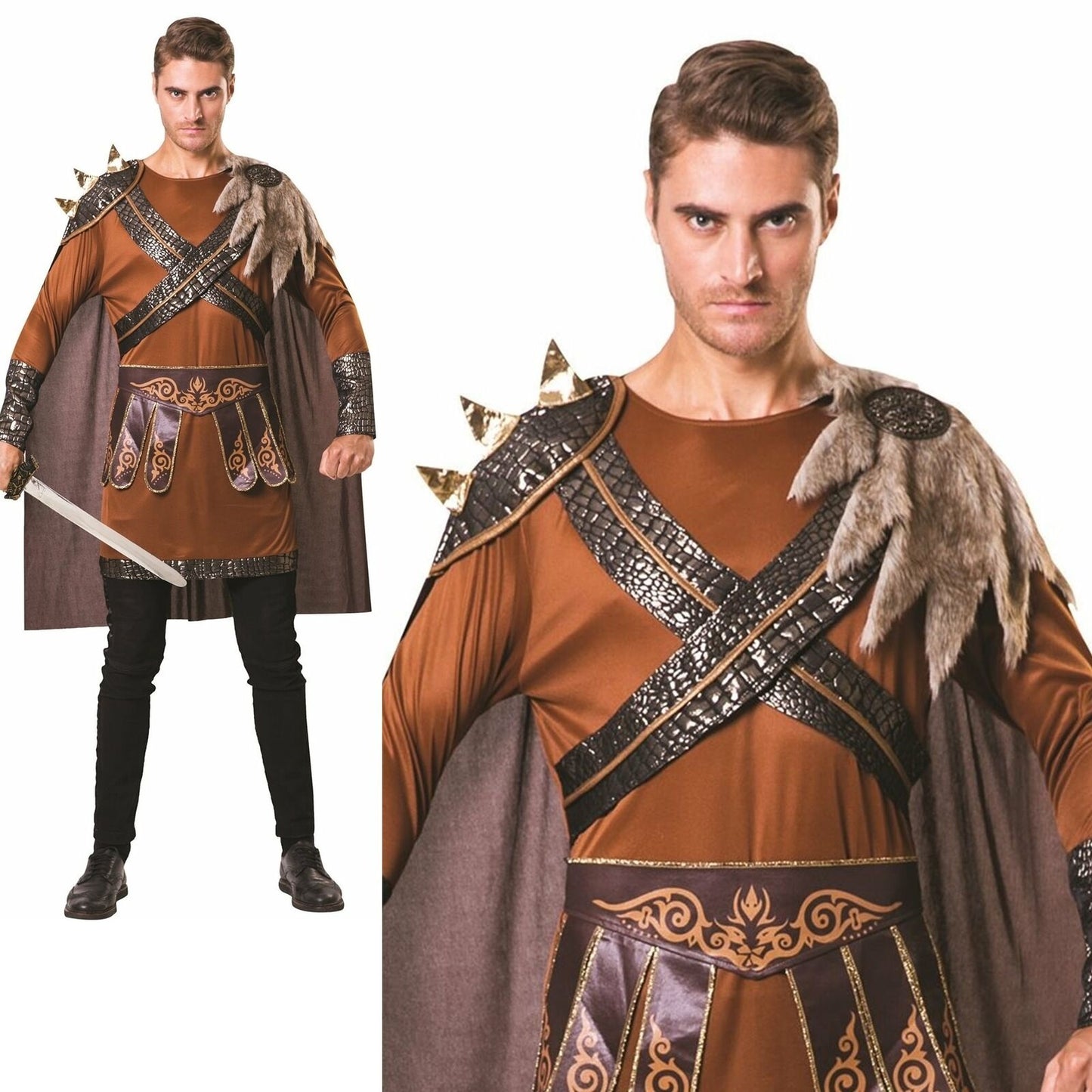 Medieval Warrior Man Brown