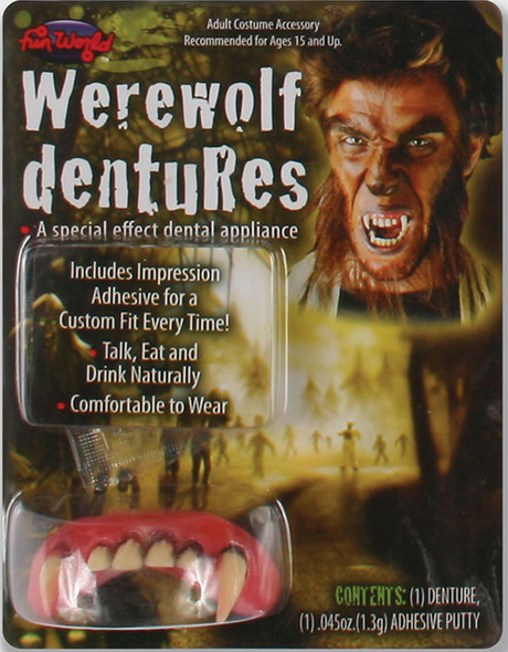 Halloween Werewolf Teeth Fake False Teeth Adults Fancy Dress Accessory Dentures Wolf