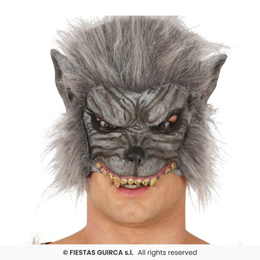 Half Mask Werewolf Vinyl Mask Adults Wolf Halloween Fancy Dress Accessory