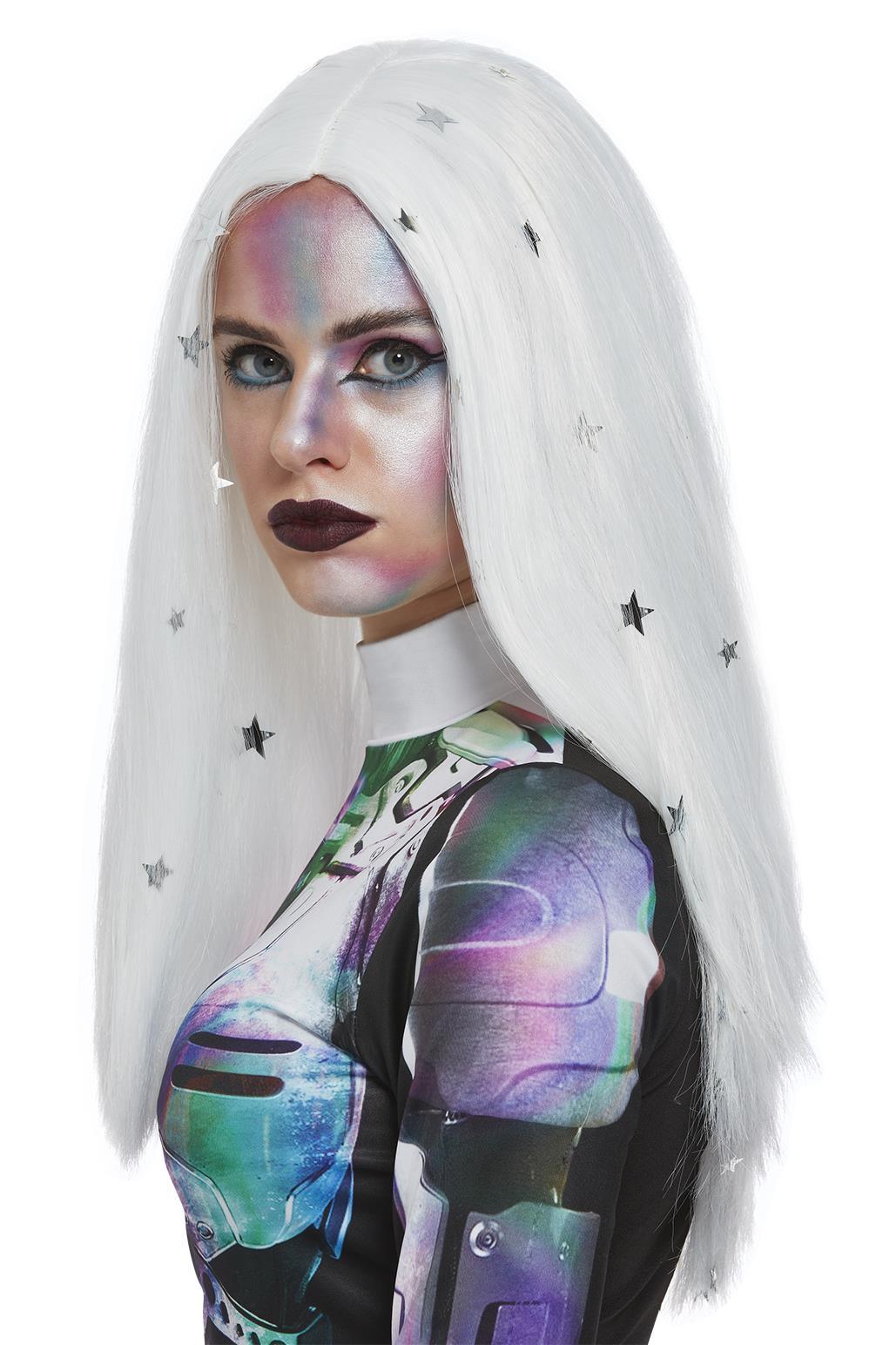 Cosmic Wig, White & Silver