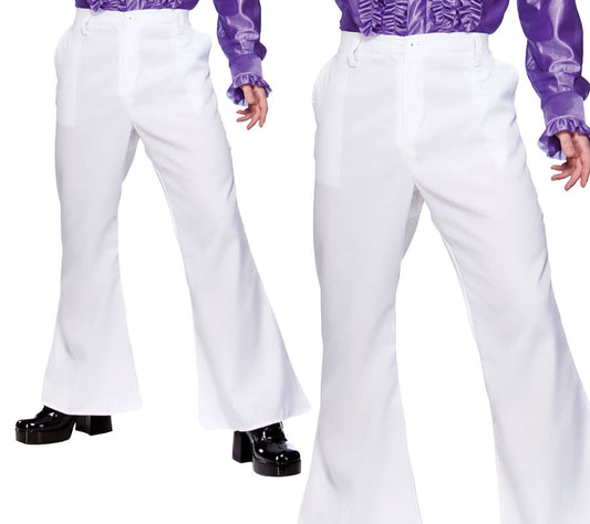 Adult Large 70s 80s Disco Night Fever Flares Trousers Fancy Dress Costume