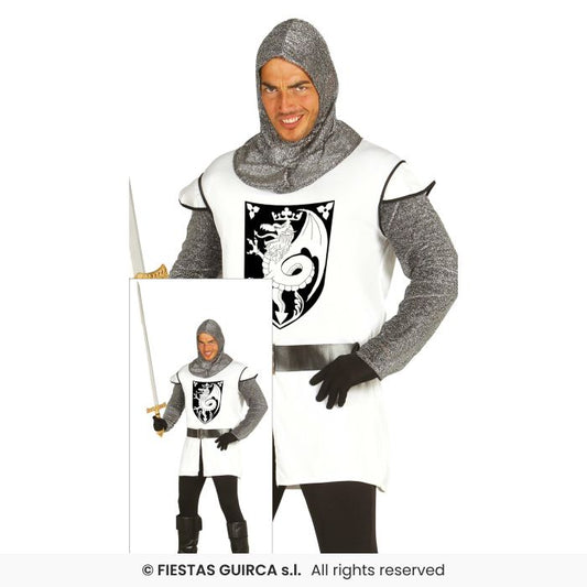 English Knight Mens Fancy Dress Medieval Guard Outfit Adults Costume M L XL