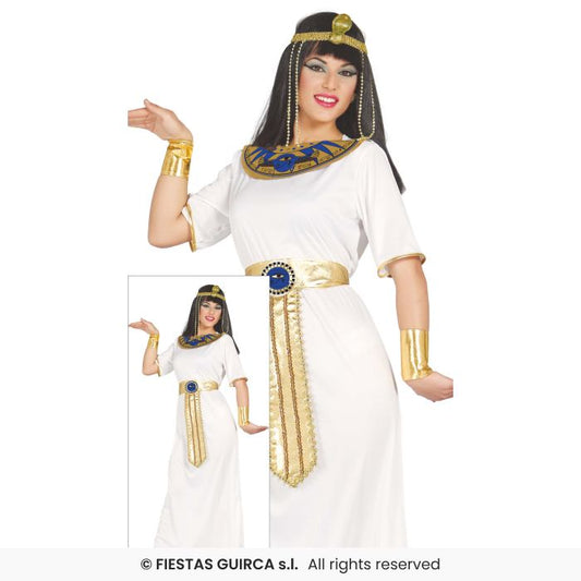 White Egyptian Cleopatra Costume Ladies Deluxe Historical Fancy Dress Outfit S-XL