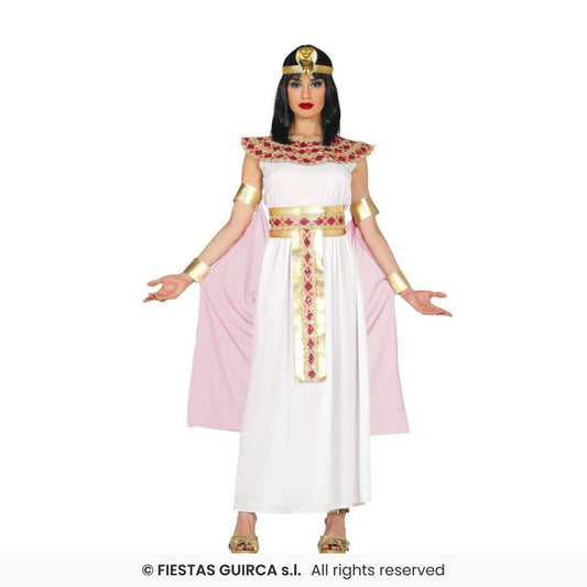 Long White Egyptian Cleopatra Costume Ladies Deluxe Historical Fancy Dress Outfit S-XL
