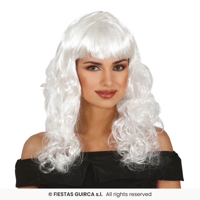 Ladies Long Curly Wig With Fringe Colour Fancy Dress Wig Adults