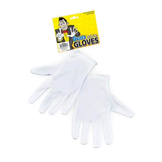 White gloves Santa Claus Magician Gloves Adults Fancy Dress Accessory
