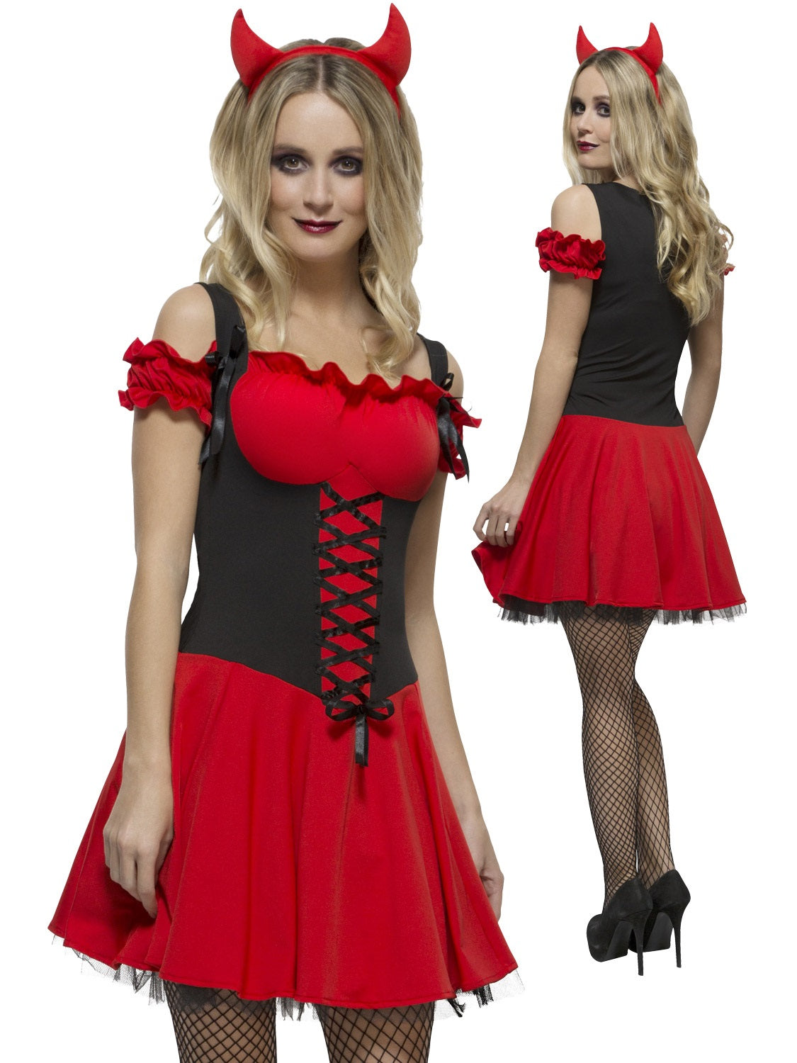 Ladies Devil Costume Fever Wicked Sexy Devil Adult Halloween Fancy Dress