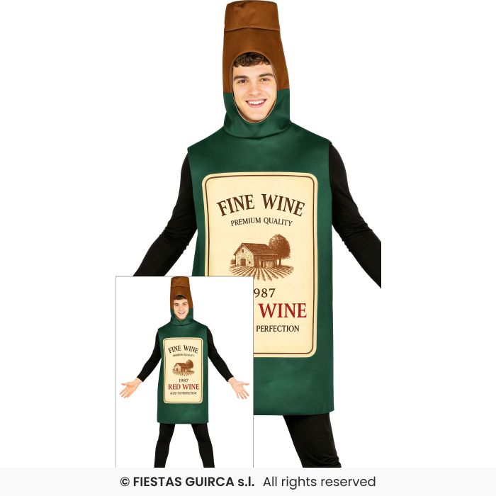 Mens Stag Night Novelty Fancy Dress Costume Wine Bottle Adults Outfit