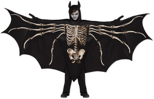 Wicked Wing Bat Kids Costume Halloween Skeleton Bones Fancy Dress Boys Girls